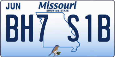 MO license plate BH7S1B