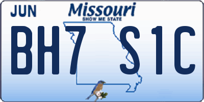 MO license plate BH7S1C