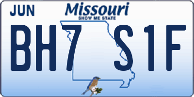 MO license plate BH7S1F