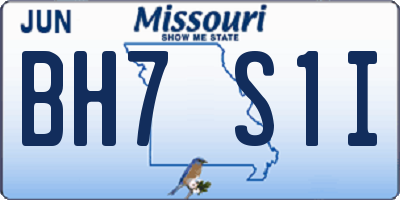 MO license plate BH7S1I