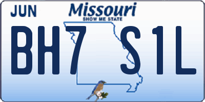 MO license plate BH7S1L