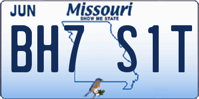 MO license plate BH7S1T