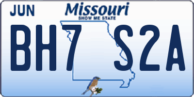 MO license plate BH7S2A