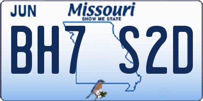 MO license plate BH7S2D
