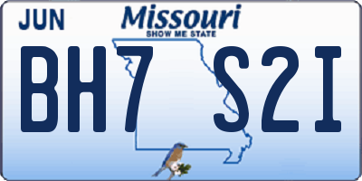 MO license plate BH7S2I
