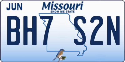 MO license plate BH7S2N