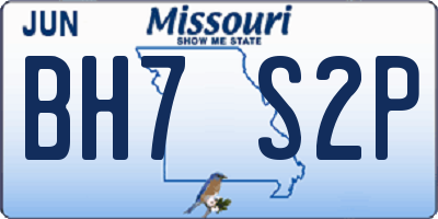 MO license plate BH7S2P