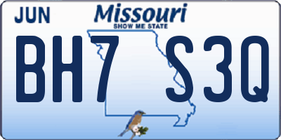MO license plate BH7S3Q