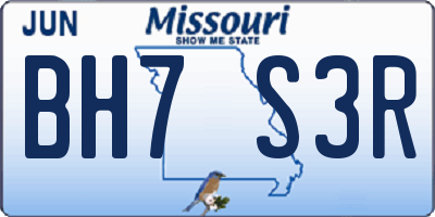 MO license plate BH7S3R