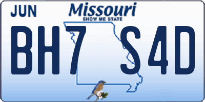 MO license plate BH7S4D