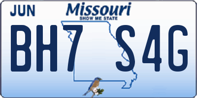 MO license plate BH7S4G
