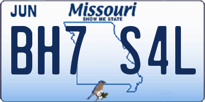 MO license plate BH7S4L