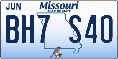 MO license plate BH7S4O