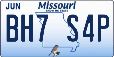 MO license plate BH7S4P