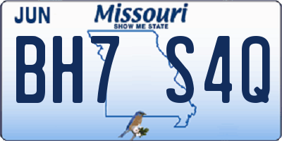 MO license plate BH7S4Q