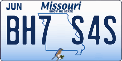MO license plate BH7S4S