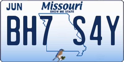 MO license plate BH7S4Y