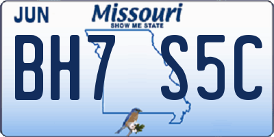 MO license plate BH7S5C