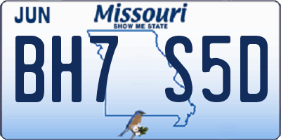 MO license plate BH7S5D