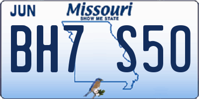 MO license plate BH7S5O