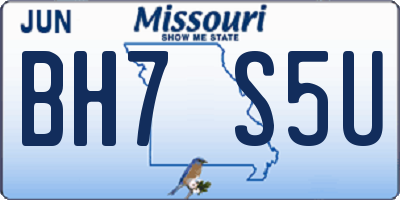 MO license plate BH7S5U