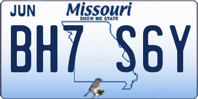 MO license plate BH7S6Y