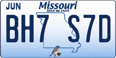MO license plate BH7S7D