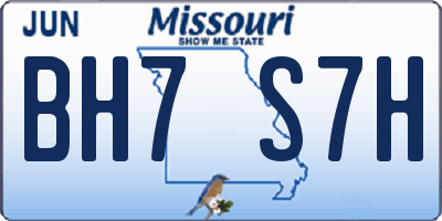 MO license plate BH7S7H