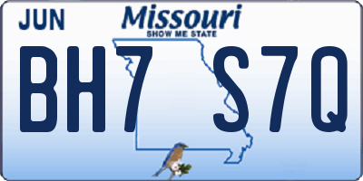 MO license plate BH7S7Q