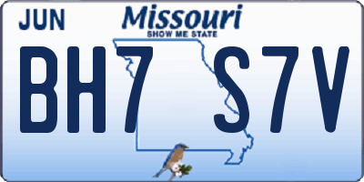 MO license plate BH7S7V