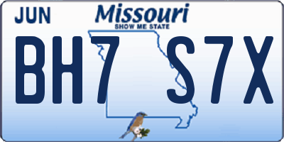 MO license plate BH7S7X