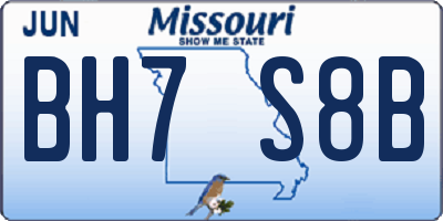 MO license plate BH7S8B