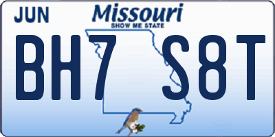 MO license plate BH7S8T
