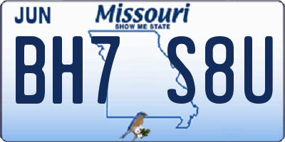 MO license plate BH7S8U