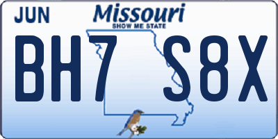 MO license plate BH7S8X