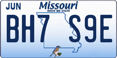 MO license plate BH7S9E