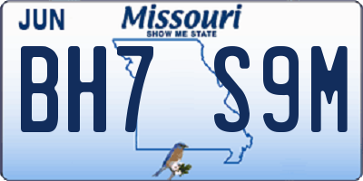 MO license plate BH7S9M