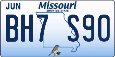 MO license plate BH7S9O