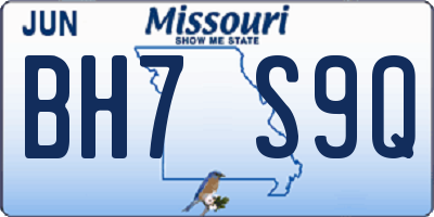 MO license plate BH7S9Q
