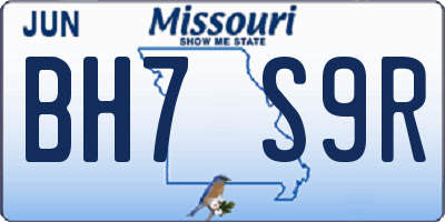 MO license plate BH7S9R