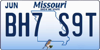 MO license plate BH7S9T