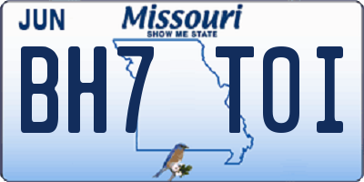 MO license plate BH7T0I