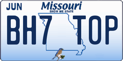 MO license plate BH7T0P