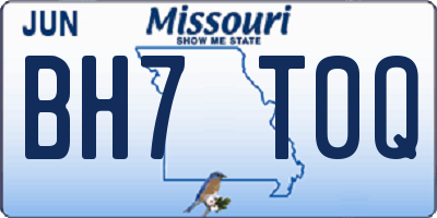 MO license plate BH7T0Q
