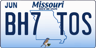 MO license plate BH7T0S