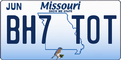 MO license plate BH7T0T