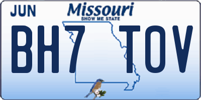 MO license plate BH7T0V
