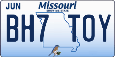 MO license plate BH7T0Y