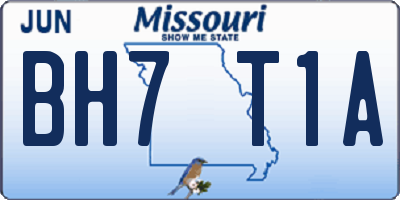 MO license plate BH7T1A