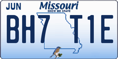 MO license plate BH7T1E